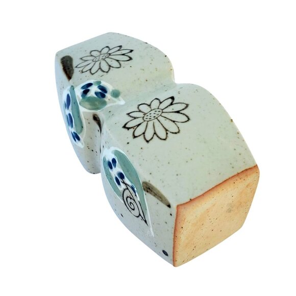 Vintage Japanese Ceramic Bud Vase 6" Ikebana UCTCI 70s Stoneware Floral Snail - Picture 3 of 9